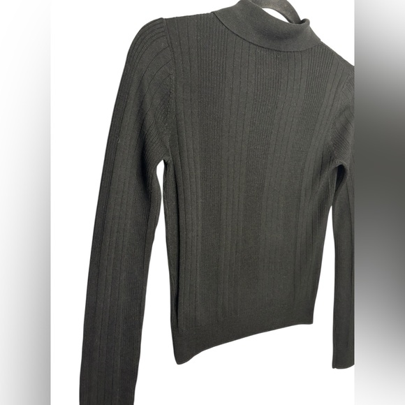 REFORMATION Hermia Regenerative Merino Polo In Black Size XS Ribbed Tight Fit - Picture 5 of 11